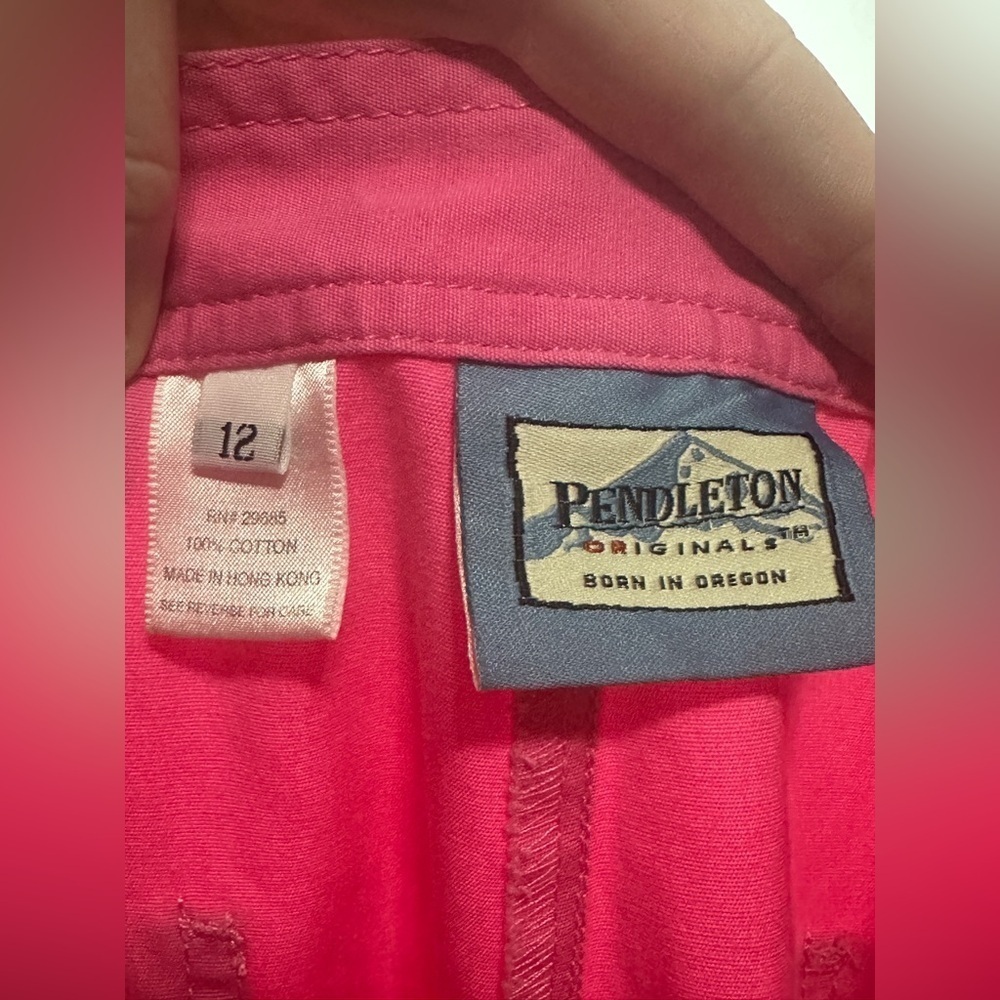 Pendleton Cotton Wide Leg Vibrant Pink Ankle Pants Size 12 Spring Office - Picture 7 of 8